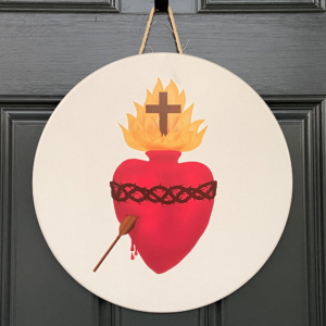 Sacred Heart Circular Door Sign