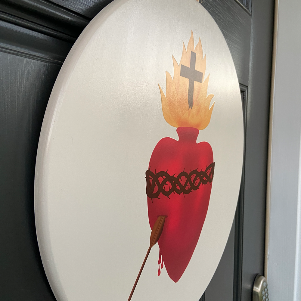 Sacred Heart Circular Door Sign - Image 3