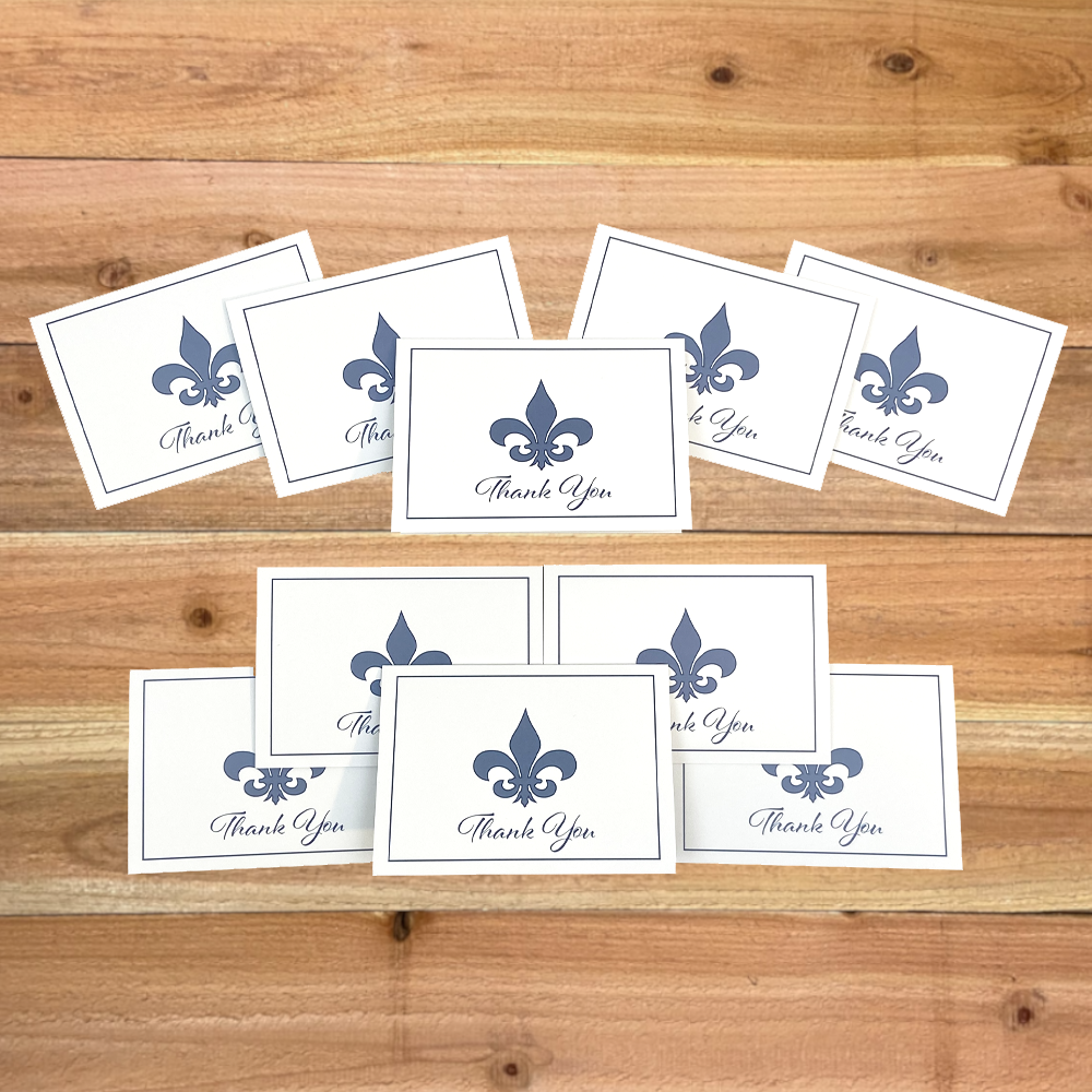 Fleur de Lis Thank you Cards 10 Pack - Image 2