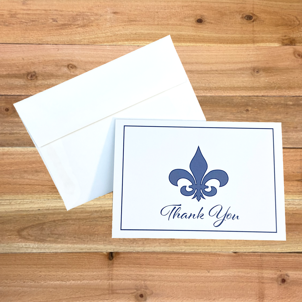 Fleur de Lis Thank you Cards 10 Pack