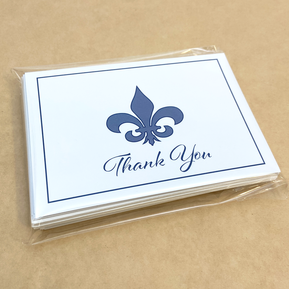 Fleur de Lis Thank you Cards 10 Pack - Image 3