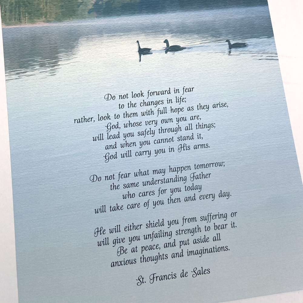 Print of St. Francis de Sales Prayer for Peace 8x10 inch
