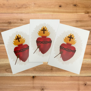 3-pack Sacred Heart of Jesus Full Sized 5x7 Greeting Cards