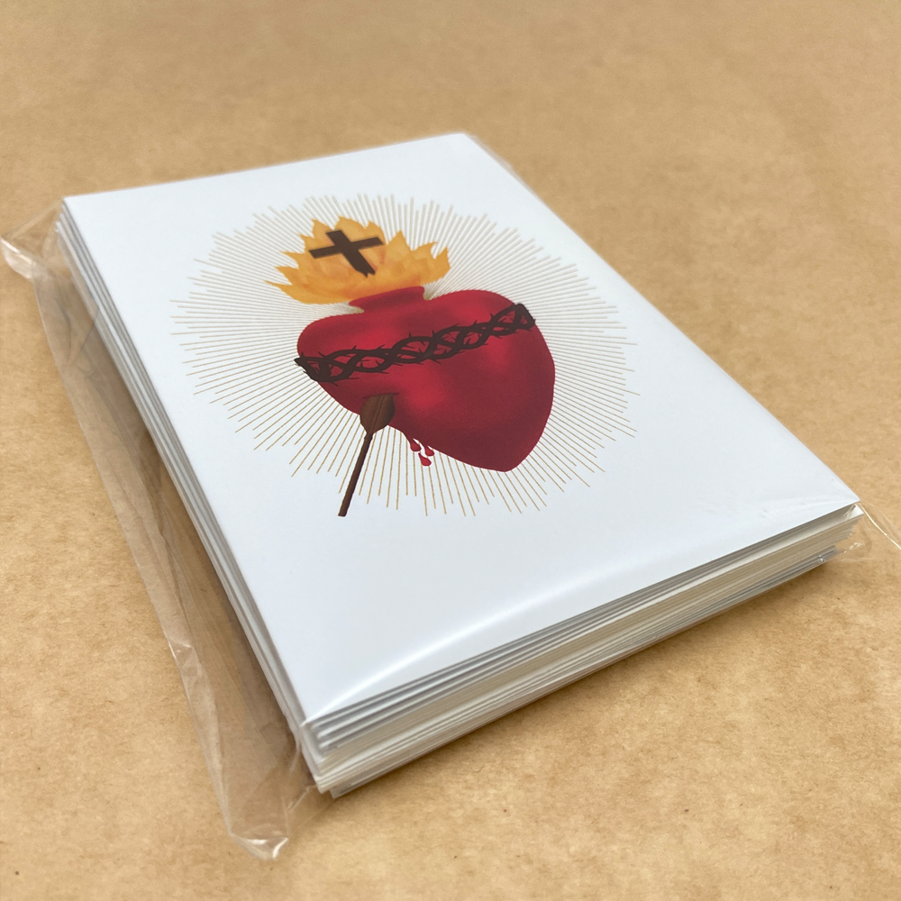 10-pack Notecards Sacred Heart of Jesus & Immaculate Heart of Mary Blank Inside 3.5x5 - Image 4