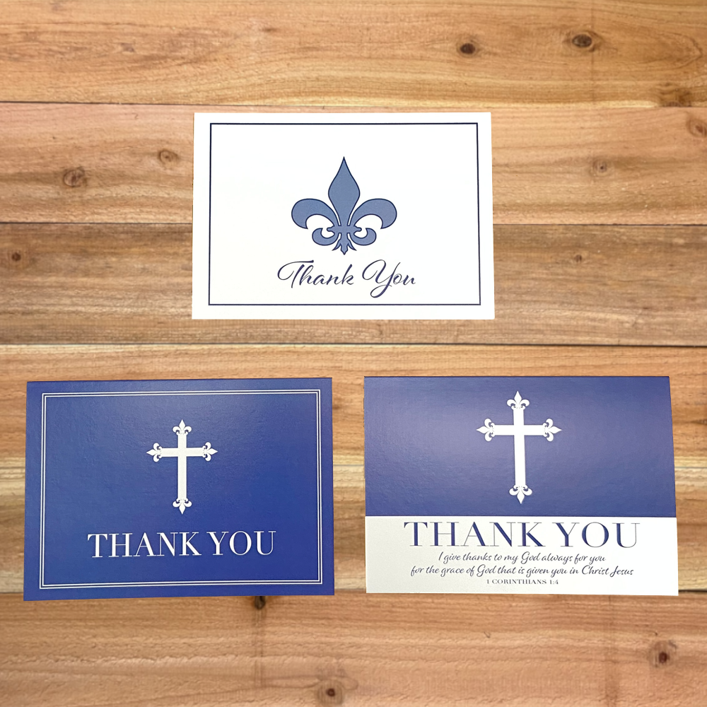 10-pack Notecards Assorted Thank You Cards 3 Designs Blue