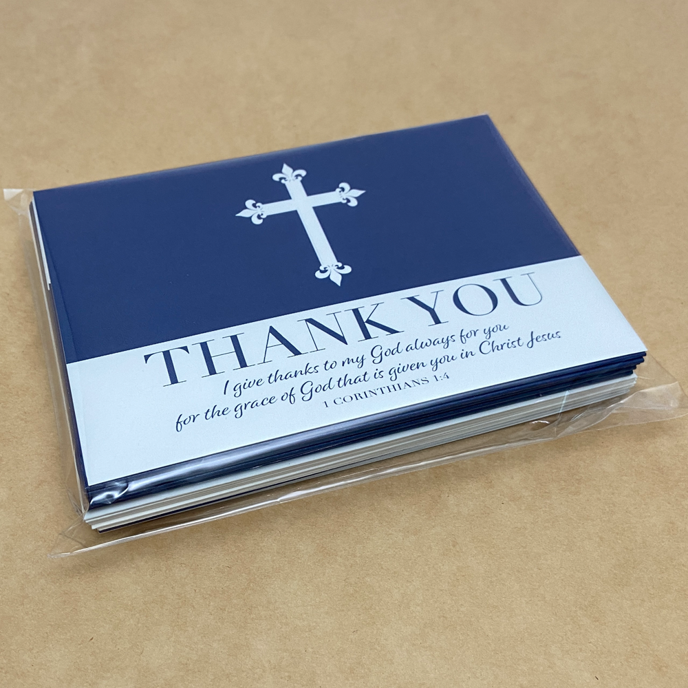 10-pack Notecards Assorted Thank You Cards 3 Designs Blue - Image 3