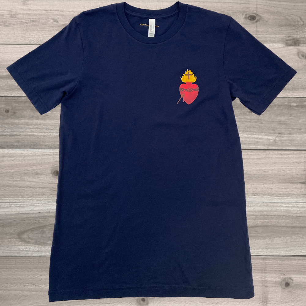 Sacred Heart of Jesus T-Shirt upper chest - Image 2