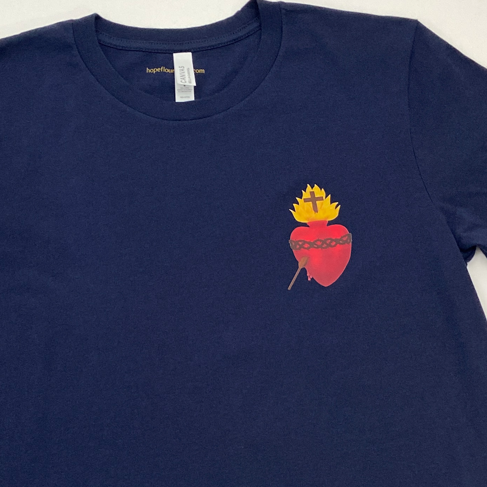 Sacred Heart of Jesus T-Shirt upper chest - Image 3