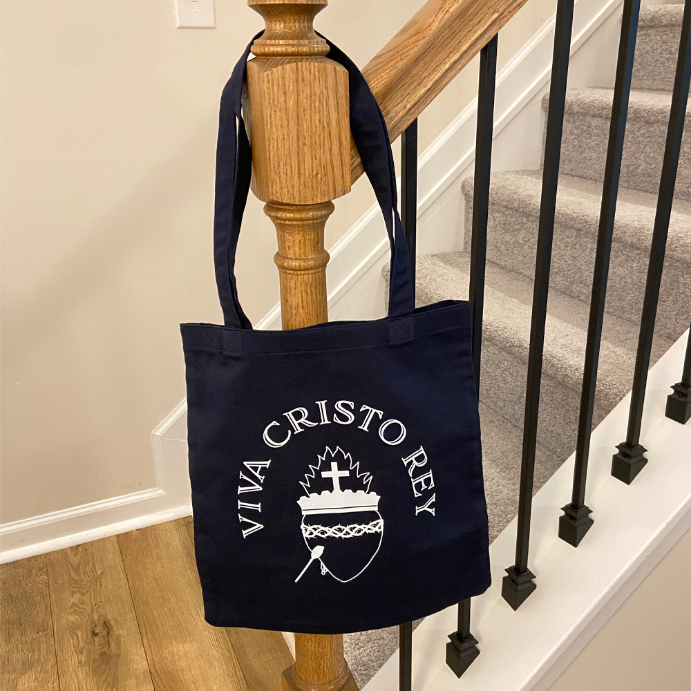 Tote Bag - Viva Cristo Rey Dark Navy Blue - Image 2